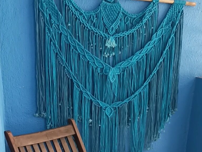 Handcrafted Macrame wall hanging with boho design for home decor